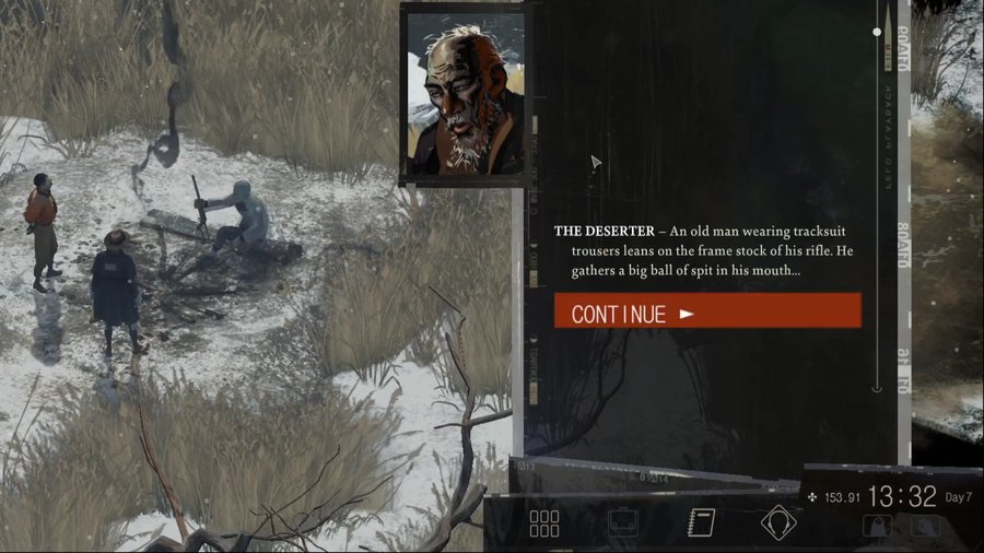 Screenshot: Die Ermittler sprechen mit dem Deserteur, einem alten Mann. (Bild: ZA/UM Studio)