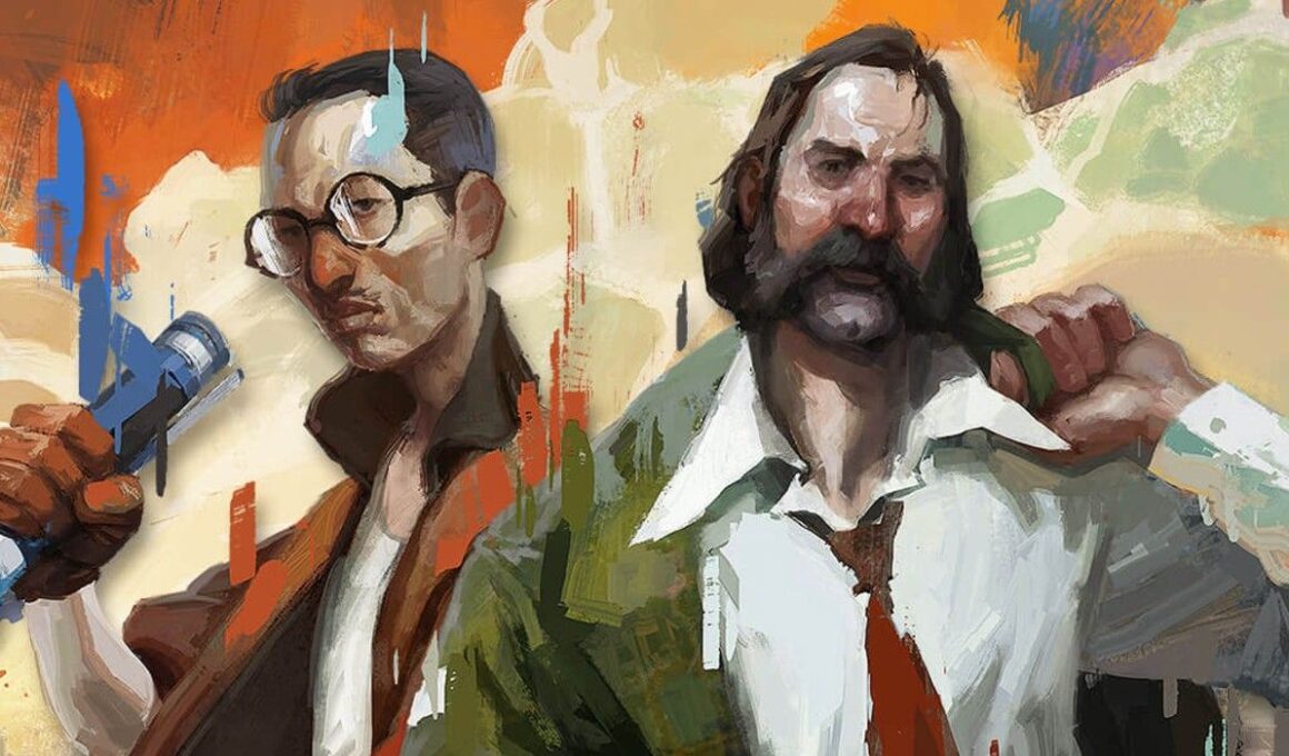 Cover-Art des Videospiels Disco Elysium: Zwei Ermittler schauen Betrachtende an (bunte Pastellfarben). (Bild: ZA/UM Studio)