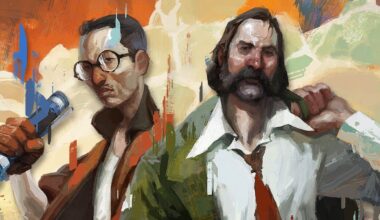 Cover-Art des Videospiels Disco Elysium: Zwei Ermittler schauen Betrachtende an (bunte Pastellfarben). (Bild: ZA/UM Studio)
